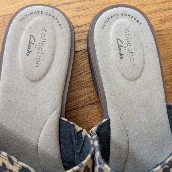 Collection By Clarks Leopard Print Slide Sandals - Picture 6 of 7